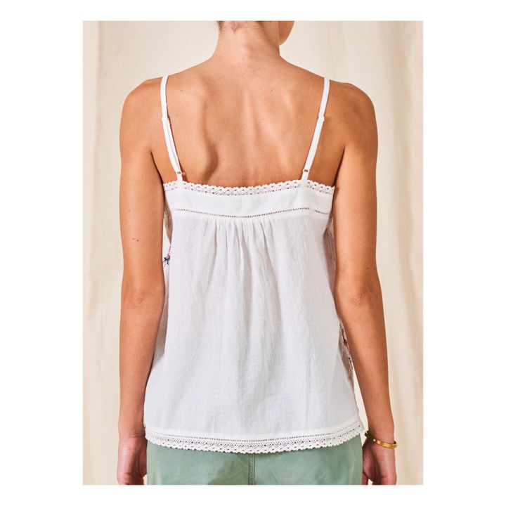 Round neck sleeveless corset-based dress with meticulous embroideries on the top a detachable embroidered veil.