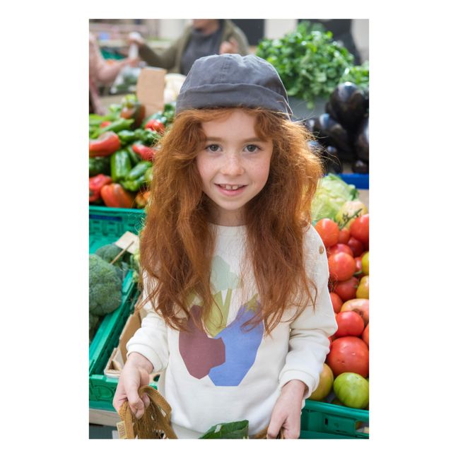 Sweat Coton Bio Légumes | Ecru