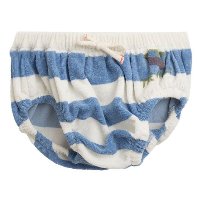 Striped Organic Cotton Terry Cloth Bloomers | Blu