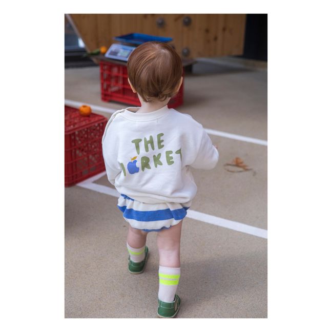 Striped Organic Cotton Terry Cloth Bloomers | Blu