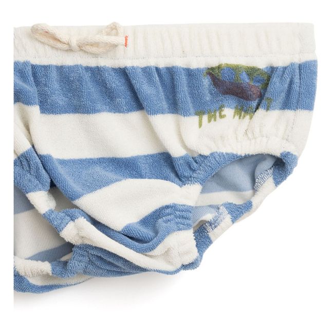 Striped Organic Cotton Terry Cloth Bloomers | Azul