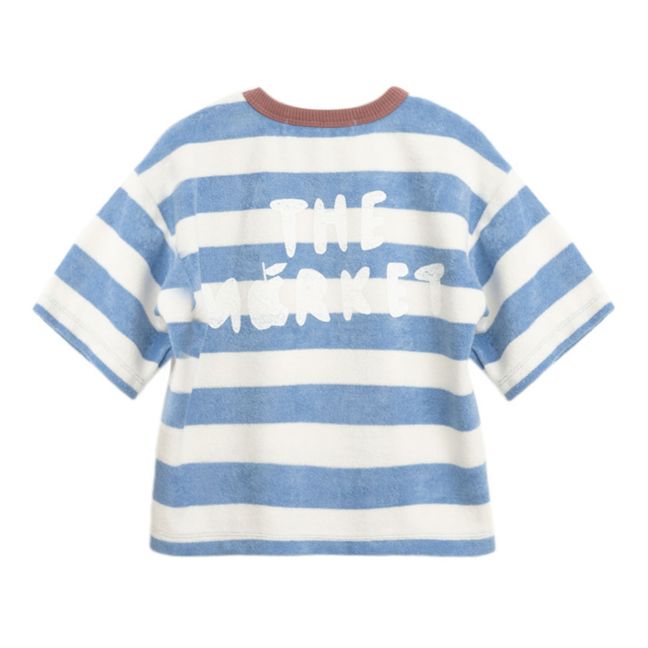 Recycled Material Striped T-Shirt | Blue