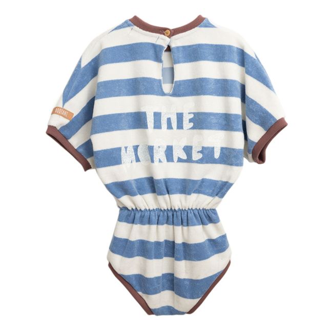 Recycled Material Striped Playsuit | Blau
