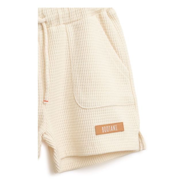 Pantaloncini in cotone organico goffrato | Ecru