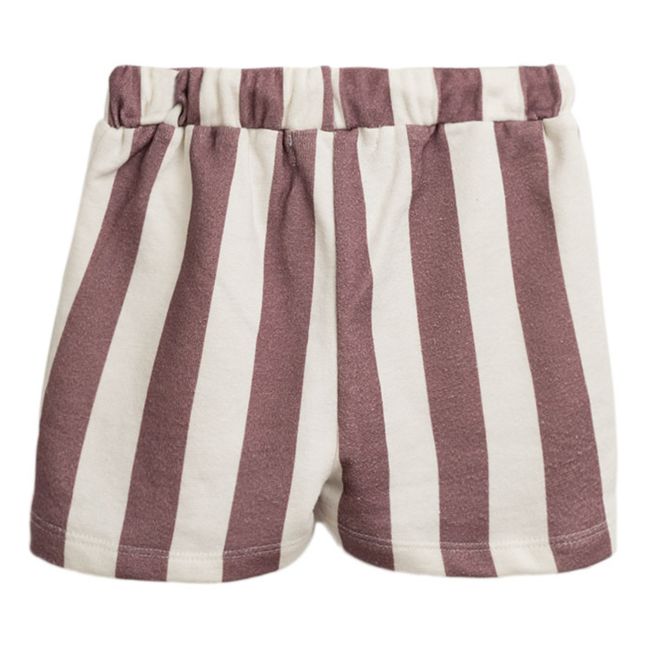 Organic Cotton Striped Shorts | Plum