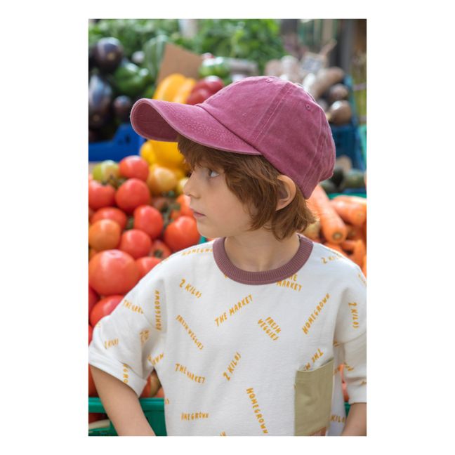 Recycled Material Striped T-Shirt | Ecru