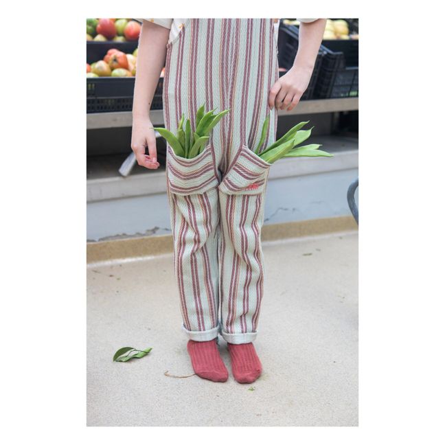 Organic Cotton Striped Dungarees | Salvia
