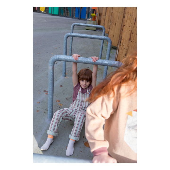 Organic Cotton Striped Dungarees | Salvia- Imagen del producto n°4