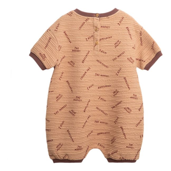 Combishort Coton Bio Imprimée | Abricot