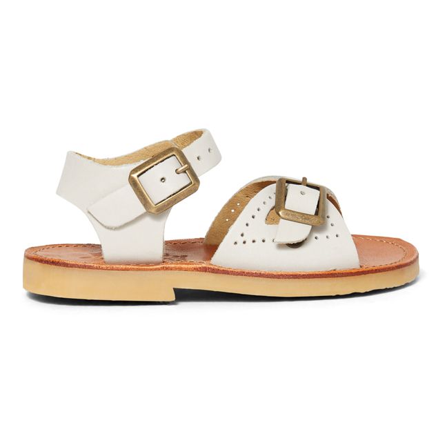 Pearl Leather Sandals | Cream