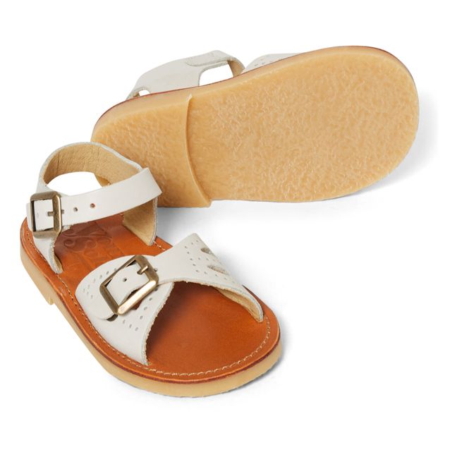 Pearl Leather Sandals | Crema
