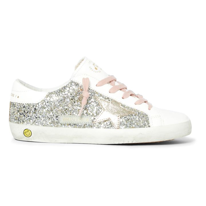 Bonpoint x Golden Goose - High-Top Laces Glitter Sneakers | Plateado- Imagen del producto n°0