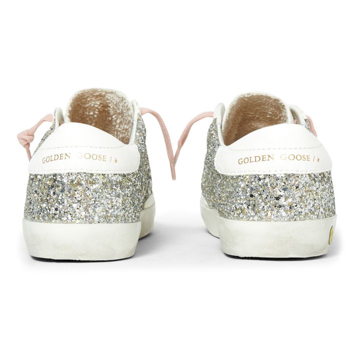 Bonpoint x Golden Goose - High-Top Laces Glitter Sneakers | Plateado- Imagen del producto n°2