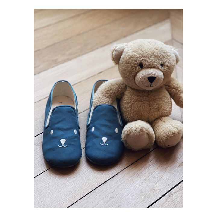 Pantuflas osito de algodón Noa | Azul- Imagen del producto n°1