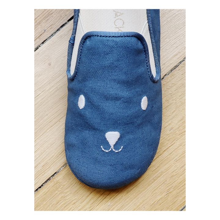 Pantuflas osito de algodón Noa | Azul- Imagen del producto n°6