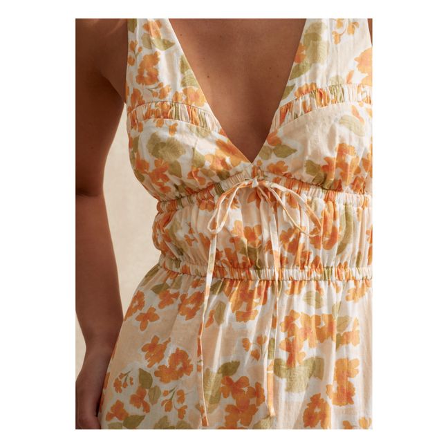 Robe Vacation Fleurie | Ecru