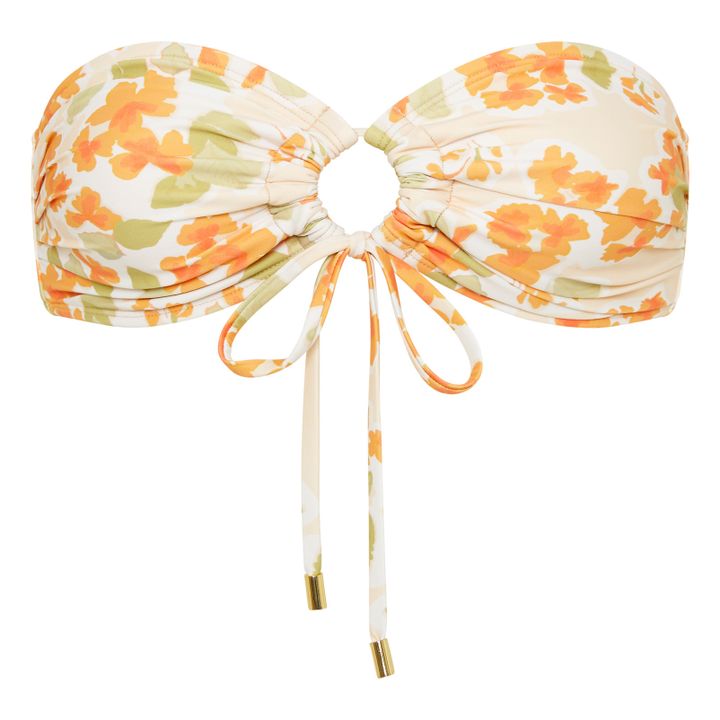 Floral Bandeau Bikini Top | Ecru- Immagine del prodotto n°0