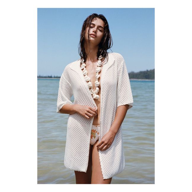 Vestido de pointelle de algodón orgánico | Blanco