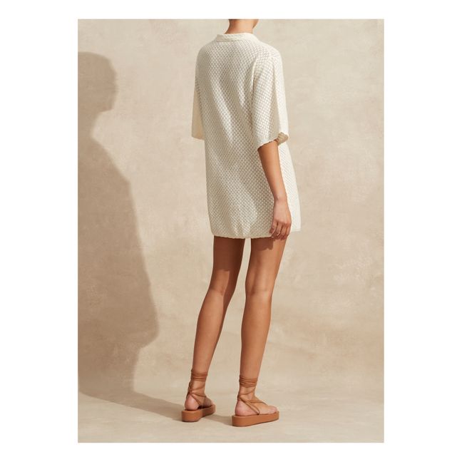 Vestido de pointelle de algodón orgánico | Blanco