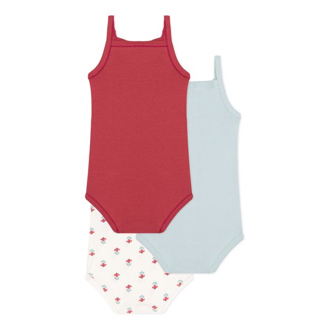 Lot 3 Bodies à Bretelles en Côte | Rouge