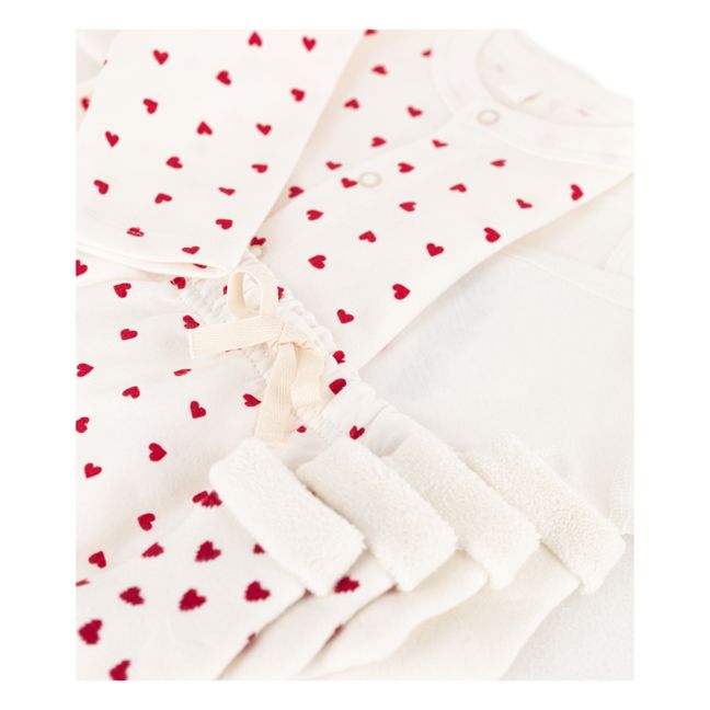 Coffret Cadeau Naissance Petits Cœurs | Ecru