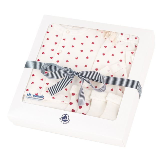 Little Hearts Birth Gift Set | Ecru