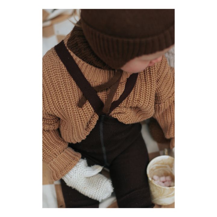 Strumpfhose mit Trägern Wolle | Schokoladenbraun- Produktbild Nr. 2