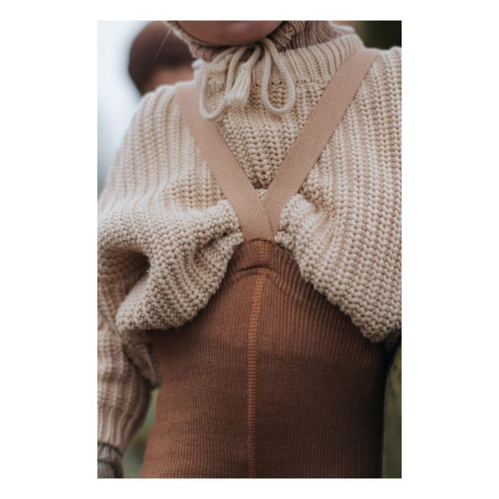 Collant, con bretelle, in lana | Marrone- Immagine del prodotto n°3