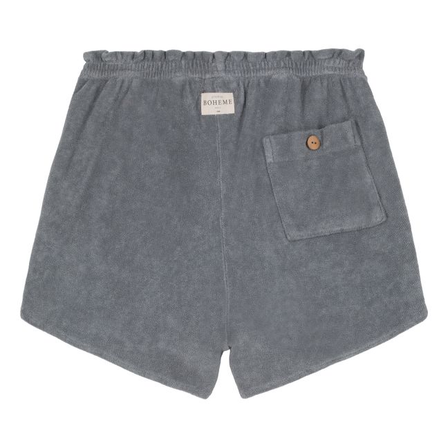 Pantalones cortos de rizo y algodón orgánico Georgy | Azul Gris