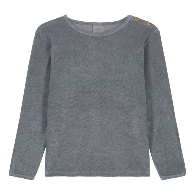 Pimpi Sweatshirt in organic cotton and terry cloth | Grey blue