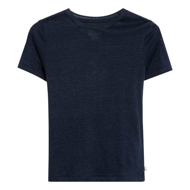 Mogo Linen T-shirt | Nachtblau