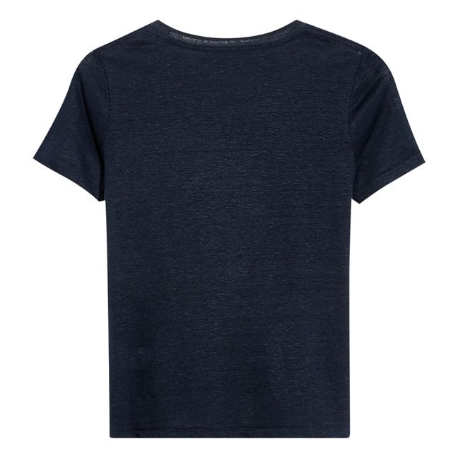 Mogo Linen T-shirt | Nachtblau