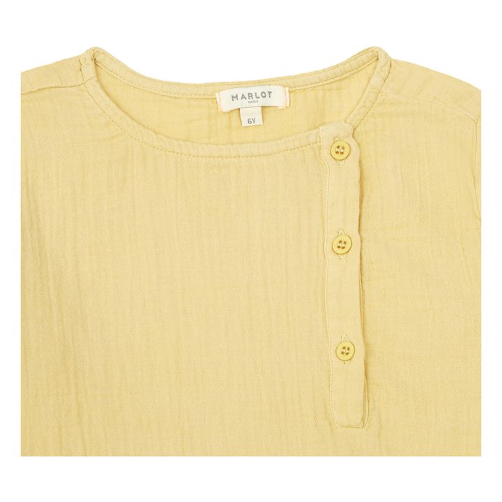 Pyjama Top + Shorts Baumwollgaze Marceau | Blasses Gelb- Produktbild Nr. 1