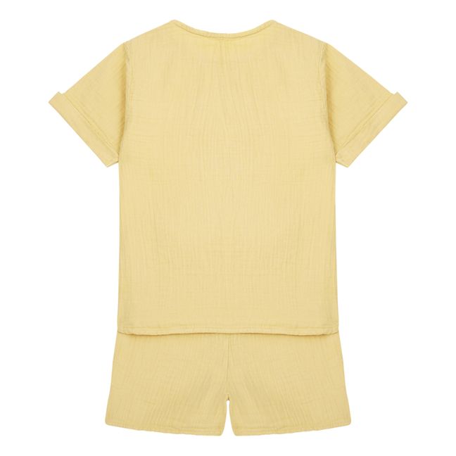 Pyjama Top + Short Gaze de Coton Marceau | Jaune pâle