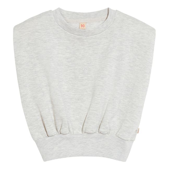 Ärmelloses Sweatshirt fein | Grau Meliert