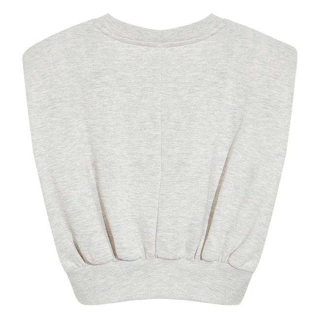 Ärmelloses Sweatshirt fein | Grau Meliert