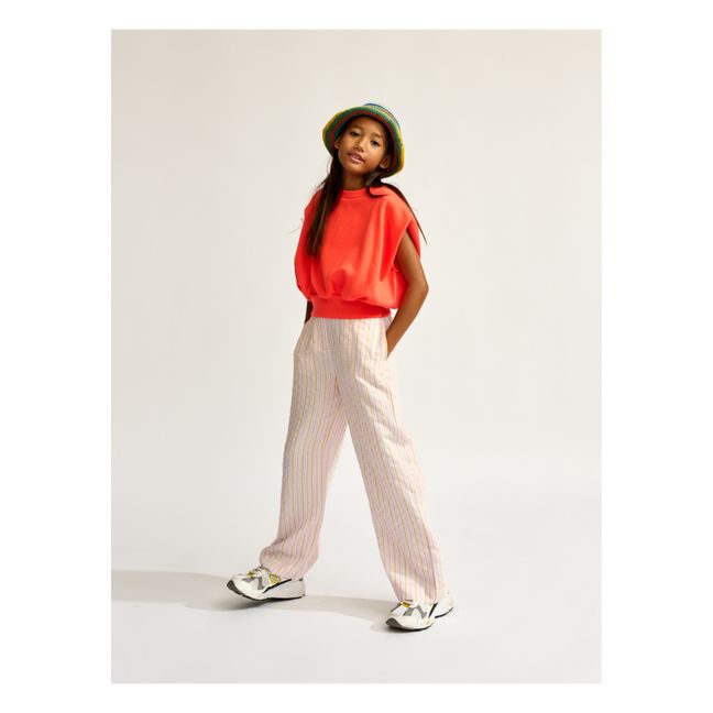 Fine Sleeveless Sweatshirt | Rosso