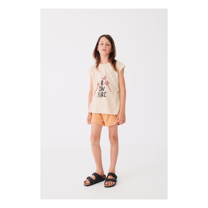 Zosma Sleeveless Organic Cotton T-Shirt  | Beige- Produktbild Nr. 1