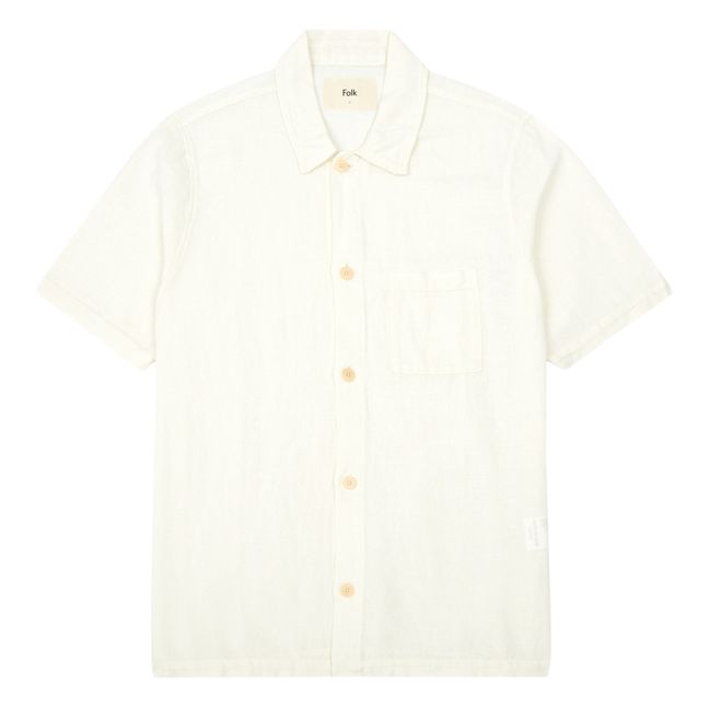 Seoul Linen Short Sleeved Shirt | Weiß
