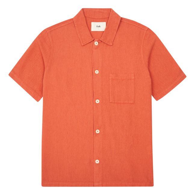 Seoul Linen Short Sleeved Shirt | Rojo