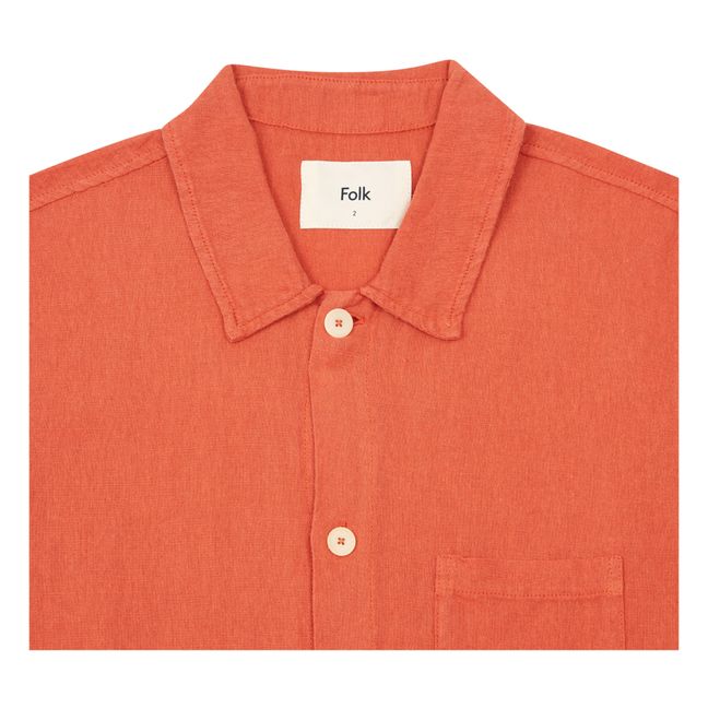 Seoul Linen Short Sleeved Shirt | Rojo