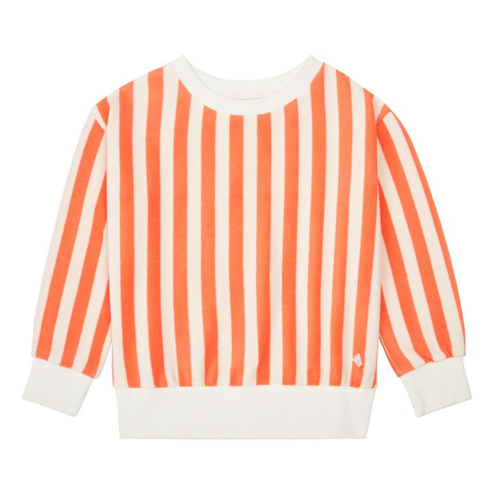 Striped Terry Sweater | Orange- Produktbild Nr. 0