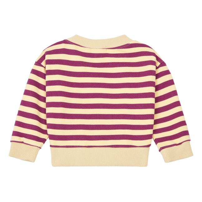 Sweat Rayé Poppy | Rose fuschia