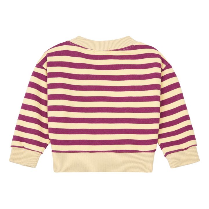 Poppy Striped Terry Cloth Sweatshirt | Fuchsie- Produktbild Nr. 1