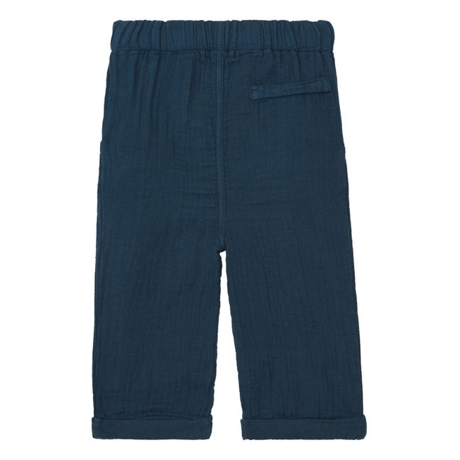 Marlito Cotton Gauze Pants | Navy