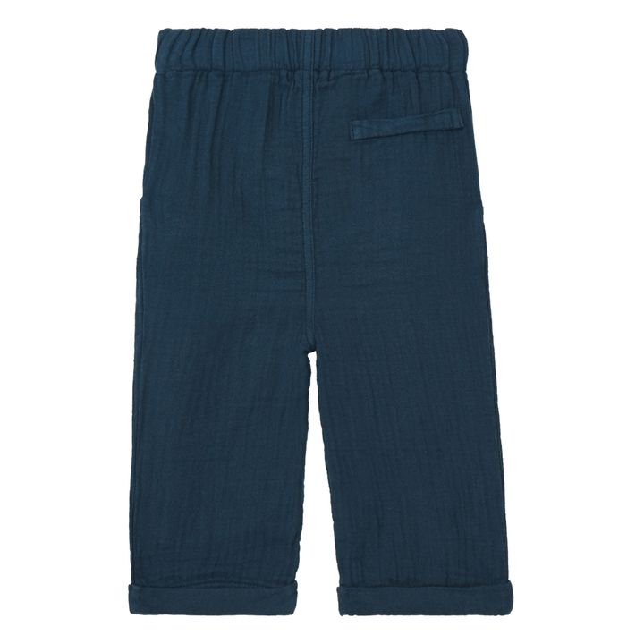 Marlito Cotton Gauze Pants | Blu marino- Immagine del prodotto n°1