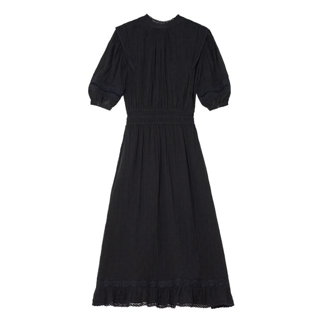 Coletta Embroidered Midi Dress | Black