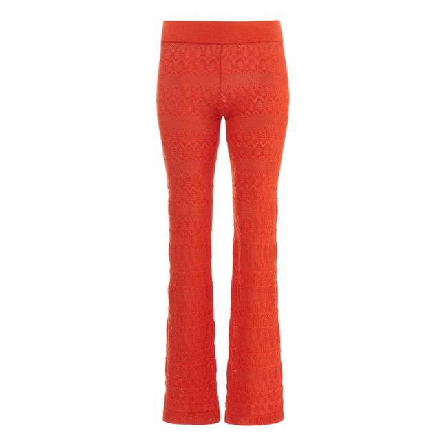 Pantalon Ajouré | Rouge vermillon