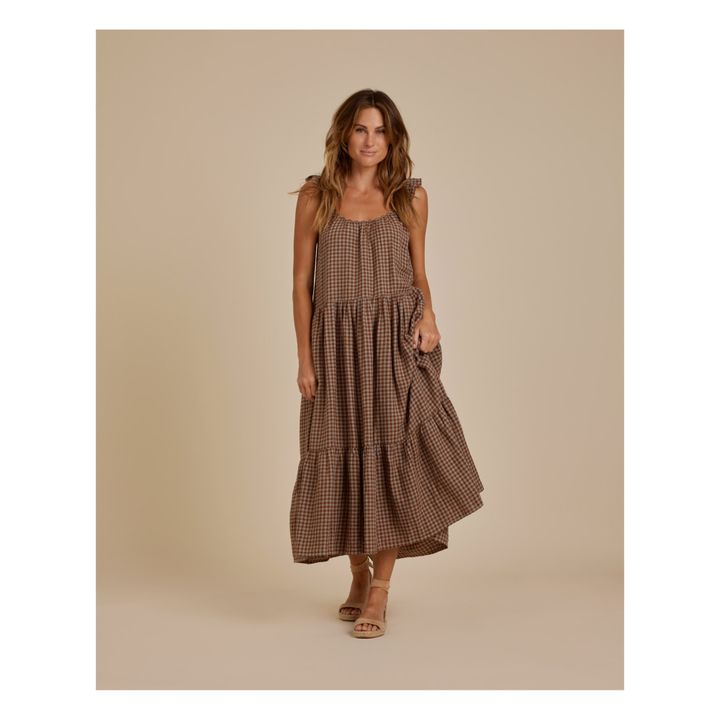 Linen Dress With Sleeves | Cioccolato- Immagine del prodotto n°1