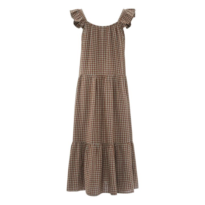 Linen Dress With Sleeves | Cioccolato- Immagine del prodotto n°2